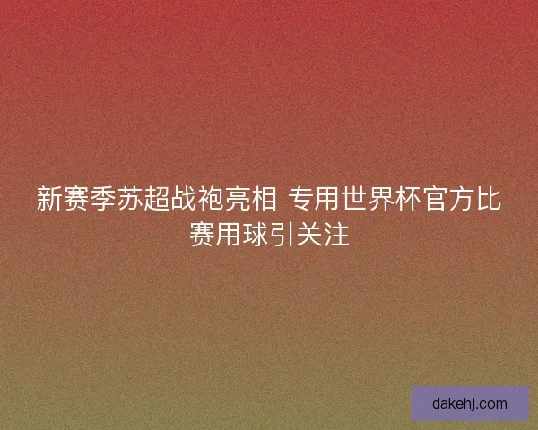 新赛季苏超战袍亮相 专用世界杯官方比赛用球引关注